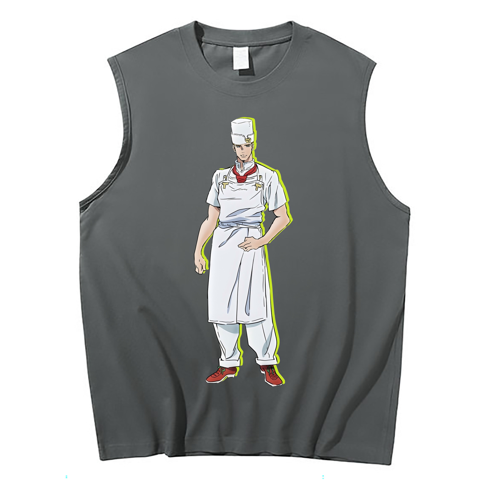 （画像用） ジョジョの奇妙な冒険 Tonio Trussardi JoJo's Bizarre Adventure トニオ?トラッサルディ コットン100％タンクトップ（フロントプリント）